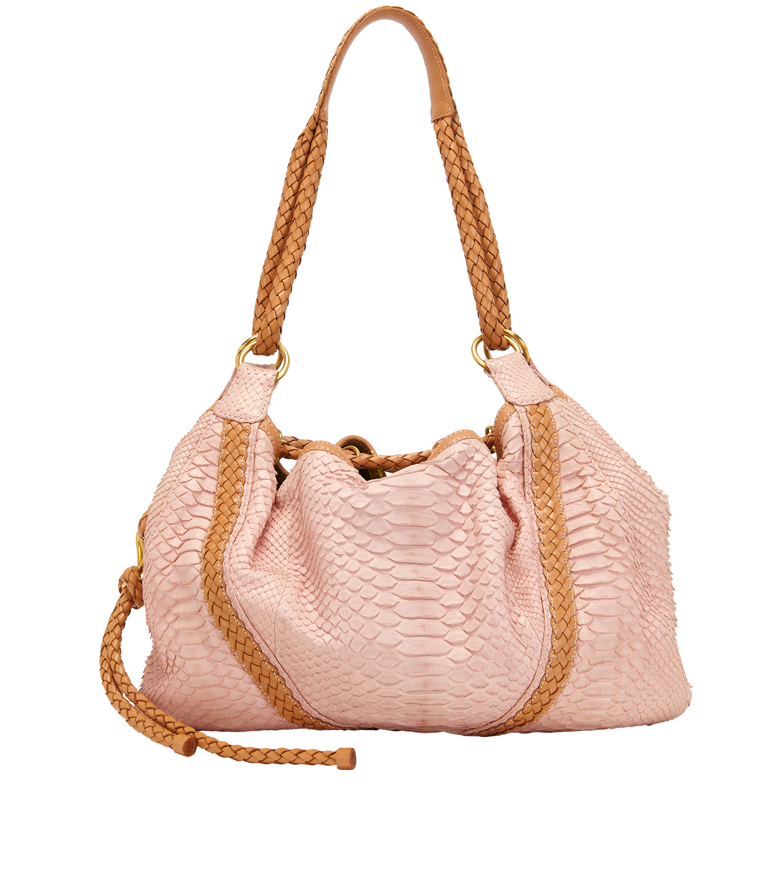 Trimmed Hobo, &pound;495, Handbags, Pink, Python, Back view